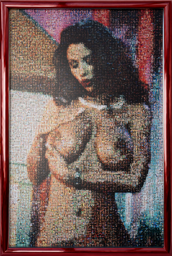 The framed work, photographed